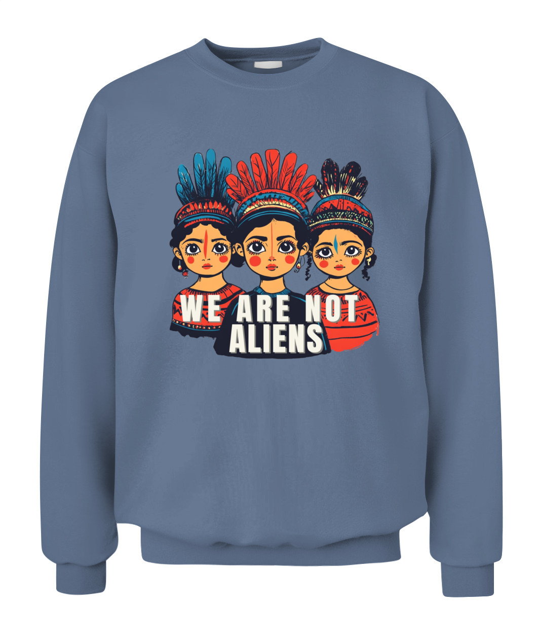 Sudadera "We Are Not Aliens" unisex de cuello redondo